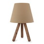 Opviq Lámpara de Mesa AYD-1968, Madera de Haya y Tela PVC, Marrón y Nogal, 22 x 33 cm